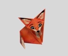 Paper printable of a small fox