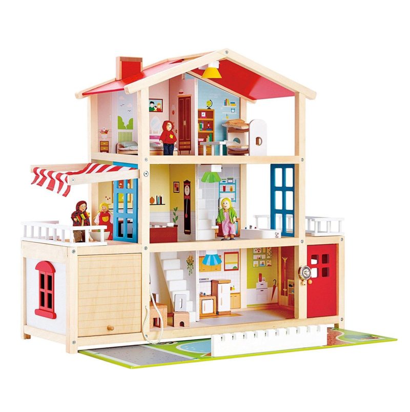 Hape Kids Wooden Doll Family Mansion with Accessories