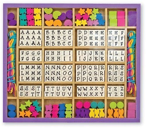 Melissa and Doug Deluxe Wooden Stringing Beads 200+