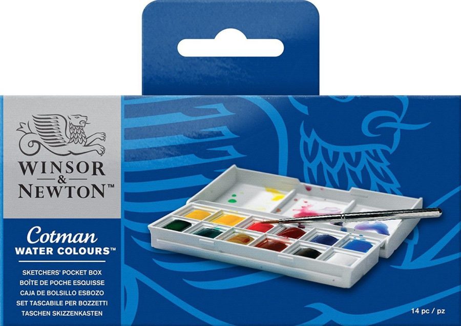 Winsor & Newton Cotman Water Colour Paint Sketchers' Pocket Box Half Pans