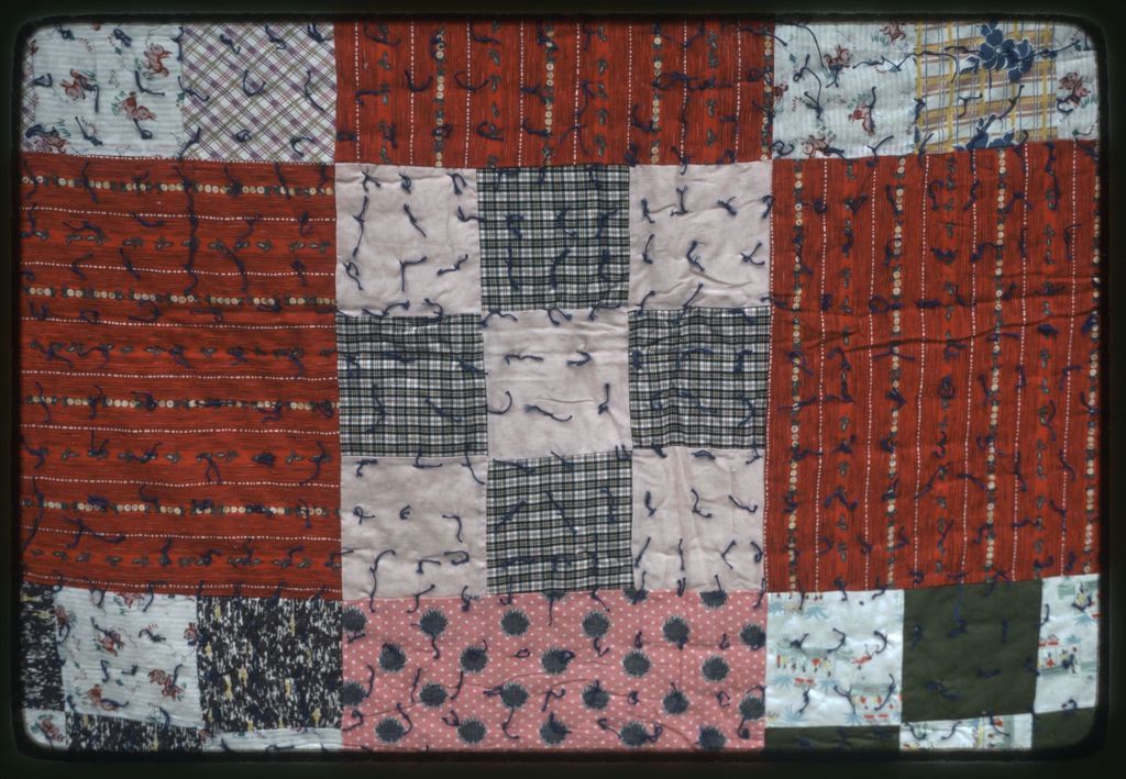 Detail of a nine patch quilt