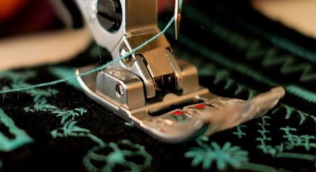 Photo of a sewing foot and fabric