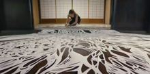 Japanese Takumi Paper Craft artist working in her studio