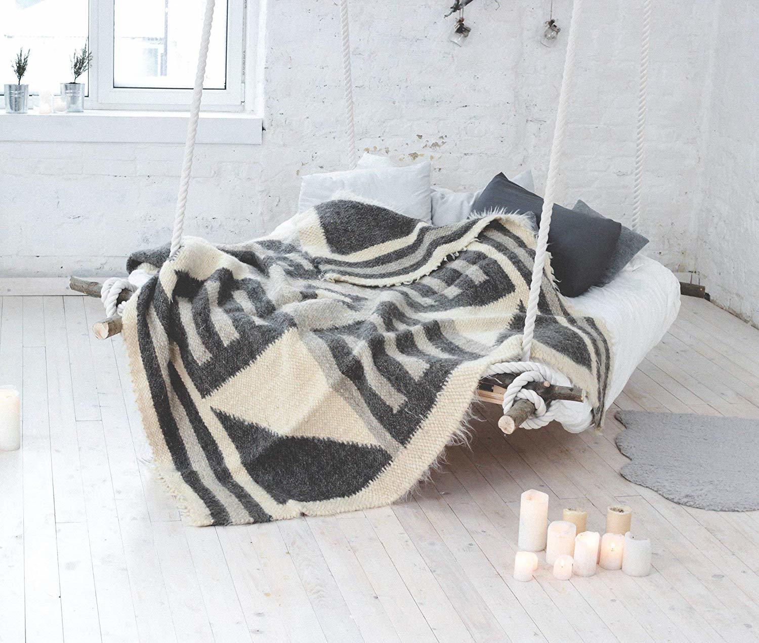 Scandinavian style grey blanket